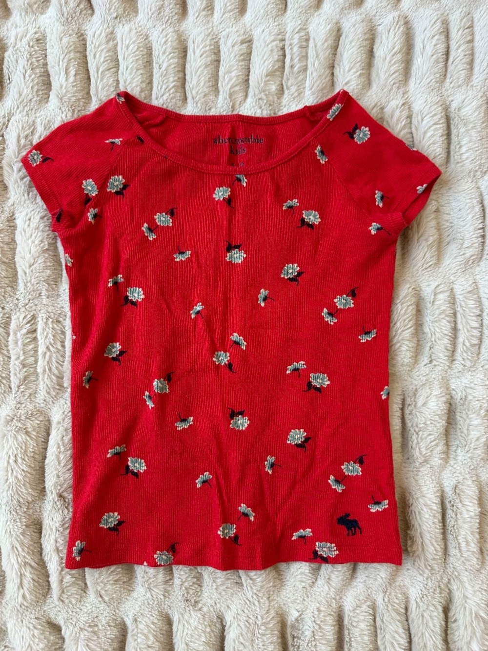 Girls’ Abercrombie & Fitch Red T-shirt with Flowers